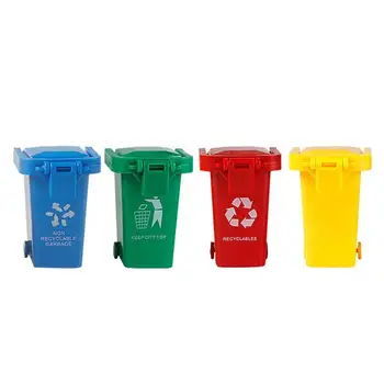 

4pcs/pack Mini Trash Bin Garbage Can Container Plastic Kids Creative Novelty Funny Montessori Toys for Children Birthday Gifts