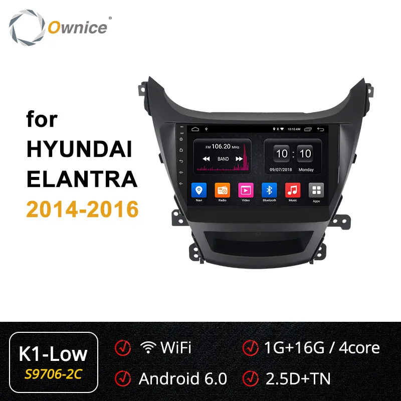 Ownice 360 Panorama Android 9,0 4G LTE SPDIF k3 k5 k6 автомобильный Радио плеер DVD gps для hyundai Avante 2011 2012 2013 - Цвет: S9706-2 K1 LOW