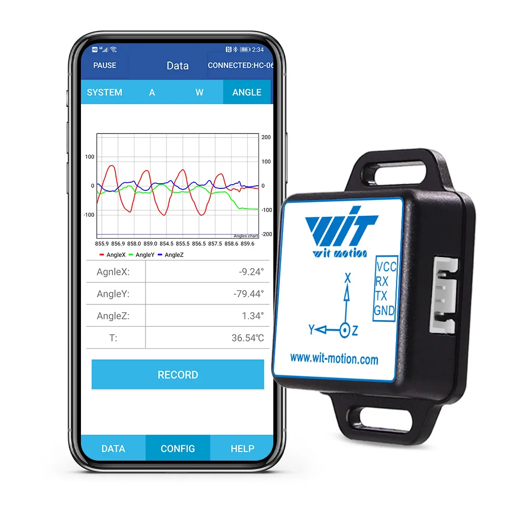 BWT61CL High-Precision Bluetooth Accelerometer+Gyroscope+Angle(XYZ, 100HZ), 6-Axis MPU6050 AHRS Inclinometer, Support PC/Android