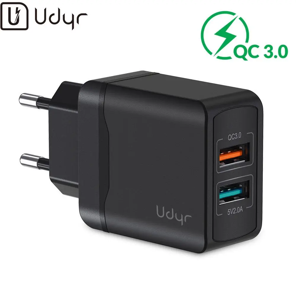 

Udyr Quick Charge 3.0 28W QC 3.0 Dual USB Charger Adapter EU Plug Travel Wall Mobile Phone Charger for iPhone 11 Samsung Xiaomi