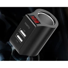 Розетка для автомобильного прикуривателя с разъемом 12 V-24 V 3.1A Dual USB Зарядное устройство Мощность адаптер штепсельной вилки Напряжение ЖК-дисплей Дисплей для телефона MP3 DVR