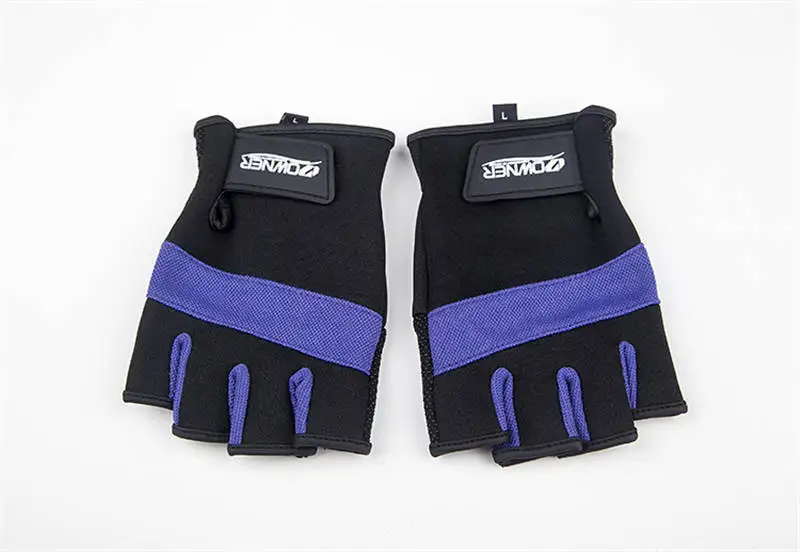 Новые 1 пар/уп. противоскользящие рыболовные перчатки с импортной овчиной без пальцев перчатки для рыбалки - Цвет: Лаванда