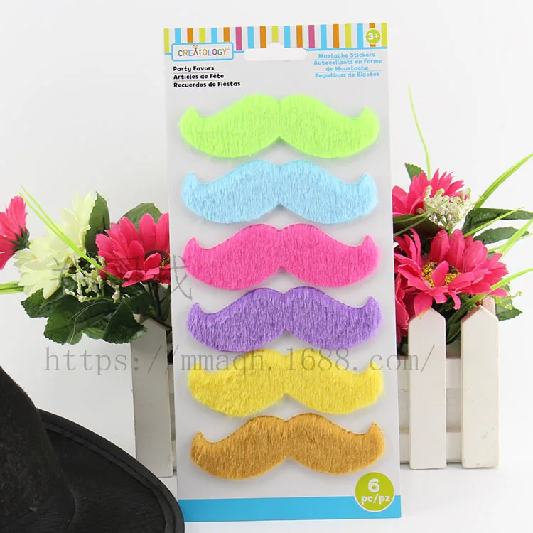 Birthday Model Beard Halloween Beard Props Party Color Plush Beard 6-Color-Beard