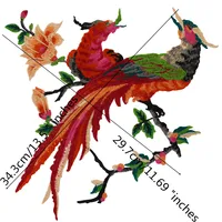 Shop Embroidery Cloth Bird Patch Stickers, Phoenix & Magnolia Flower Embroidery Cheongsam Accessories Online - C26 - Image 5