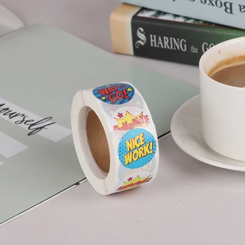 

500pcs super hero reward sticker 8 styles cartoon words sticker good for teachers and kids student stationery sticker deco