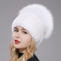 2026 New Style Women Real Genuine Fox Fur Beanies Hat Girls Natural Real Rex Rabbit Fur Skullies Cap Knit Winter Real Fur Hats 2