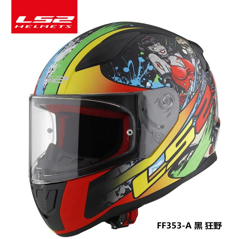 LS2 Быстрый Полный лицевой мото rcycle шлем moto capacete ls2 ff353 ABS безопасная структура уличный гоночный шлем - Цвет: Wild