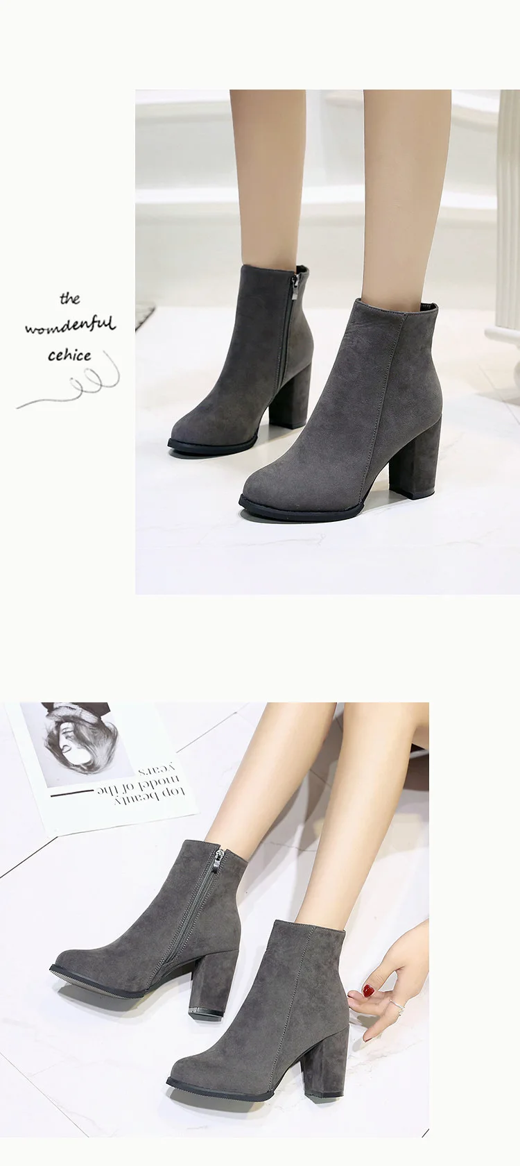 Модные Классические женские ботильоны на высоком каблуке; Botines femeninos de moda; модные удобные повседневные Элегантные женские туфли-лодочки; H12-53