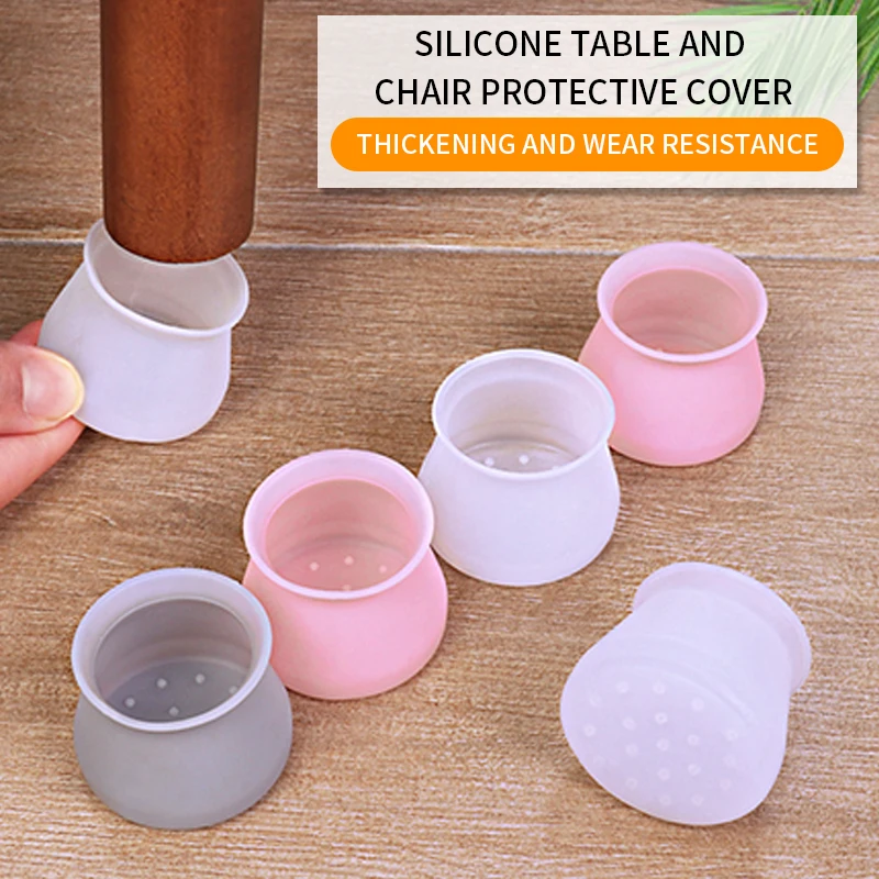 

Thicken Non-Slip Silicone Mat For Table Chairs Foot Protection Pads Furniture Floor Protection Mute Accessories