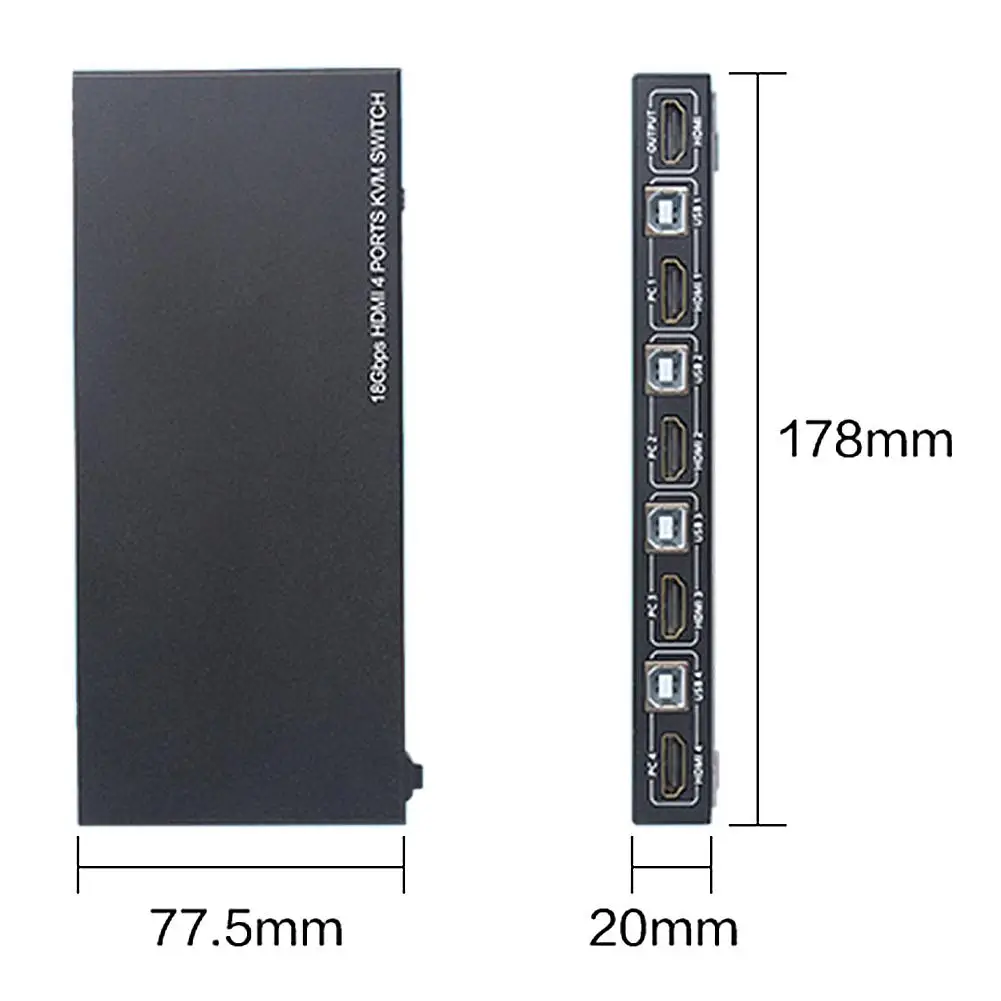 HDMI KVM переключатель 4 в 1 выход HDMI 2,0 коммутатор HDCP 2,2 usb-хаб Соединительный переключатель для ноутбука для PS4 для PS3 и nintendo Switch