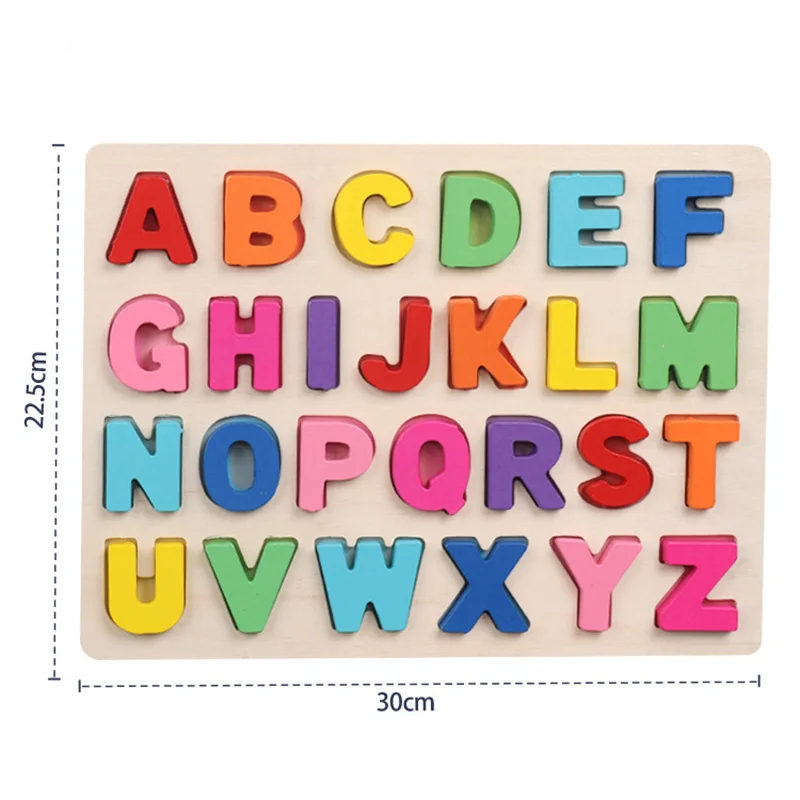 Digital Letters Pairing Board Toys For Children Baby Early Educational Puzzle Toys Wood Digital Color Matching Shape Sorter