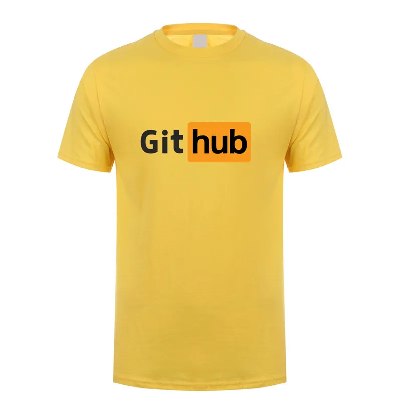 Забавный дизайн футболка Github хлопковая Футболка с круглым вырезом и короткими рукавами Мужская футболка LH-151 - Цвет: Daisy