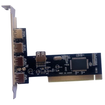 

PCI Controller Card Adapter USB 2.0 Expansion Card 4 Port 480Mbps High Speed VIA HUB PCI Cards DU55