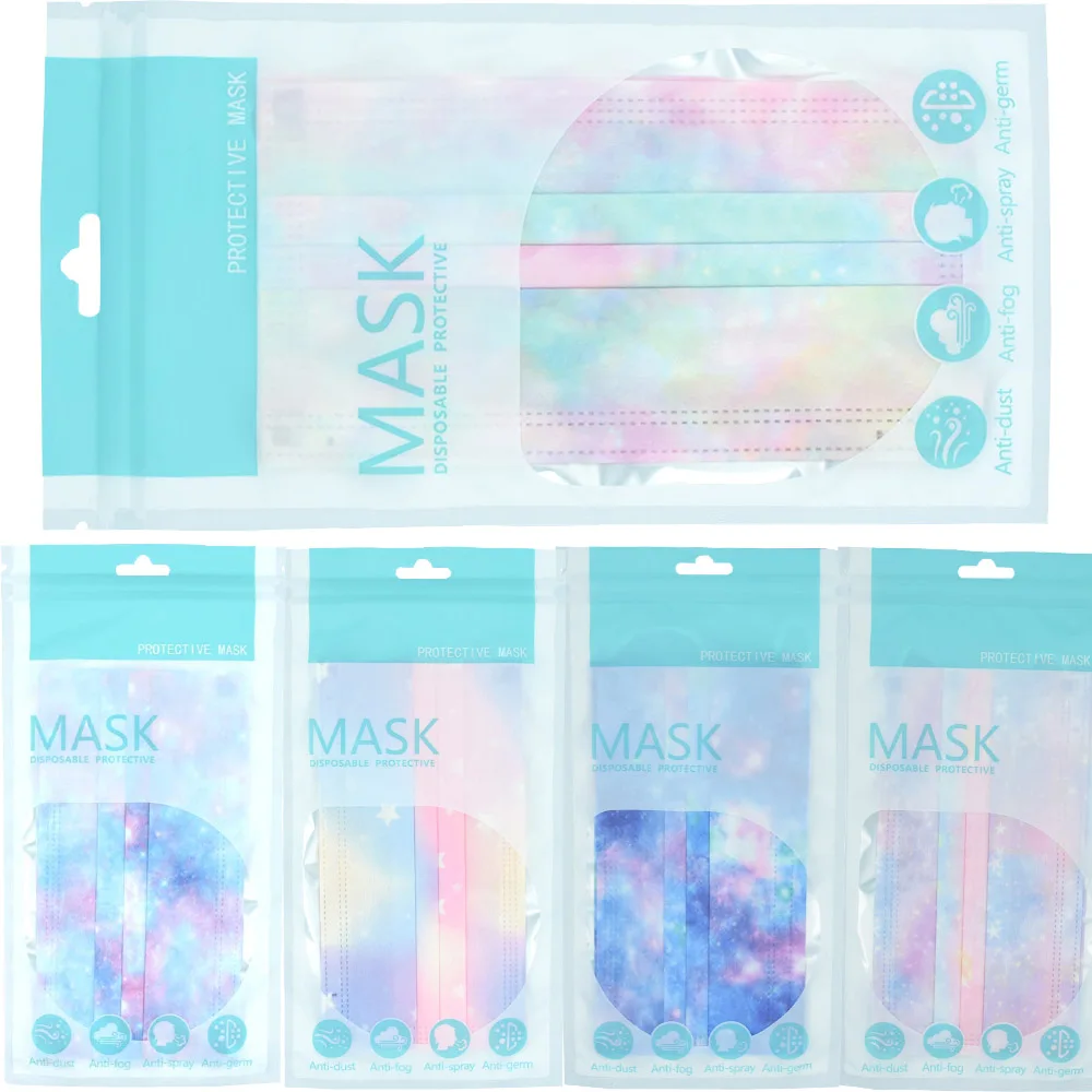 

10/30/50Pcs Starry Sky Print Disposable Adult Mouth Mask Fashion Cute Pattern Kawaii Women Anonymous Face Mask Mascarillas Ninos