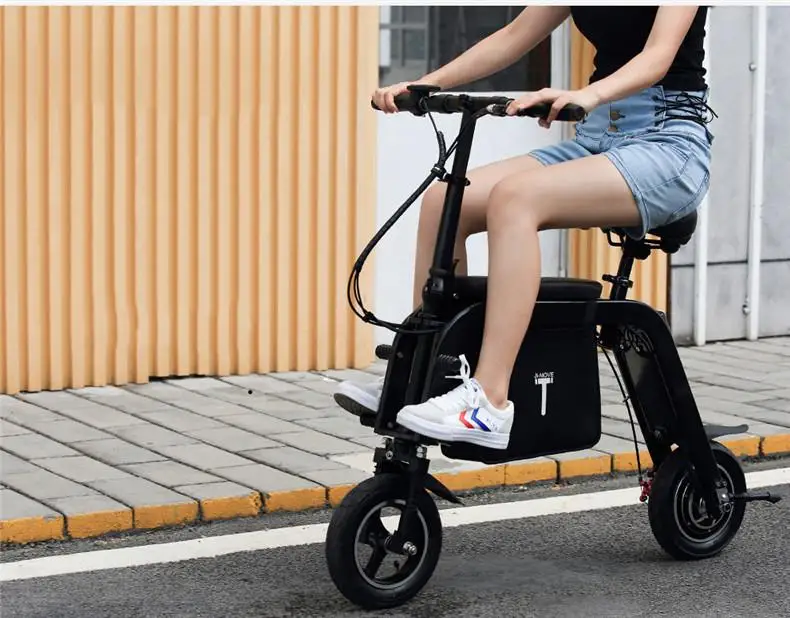 Мини-электровелосипед, белый/черный, два колеса, электровелосипед, 48 В, 240 Вт, портативный Электрический скутер, система передней подвески