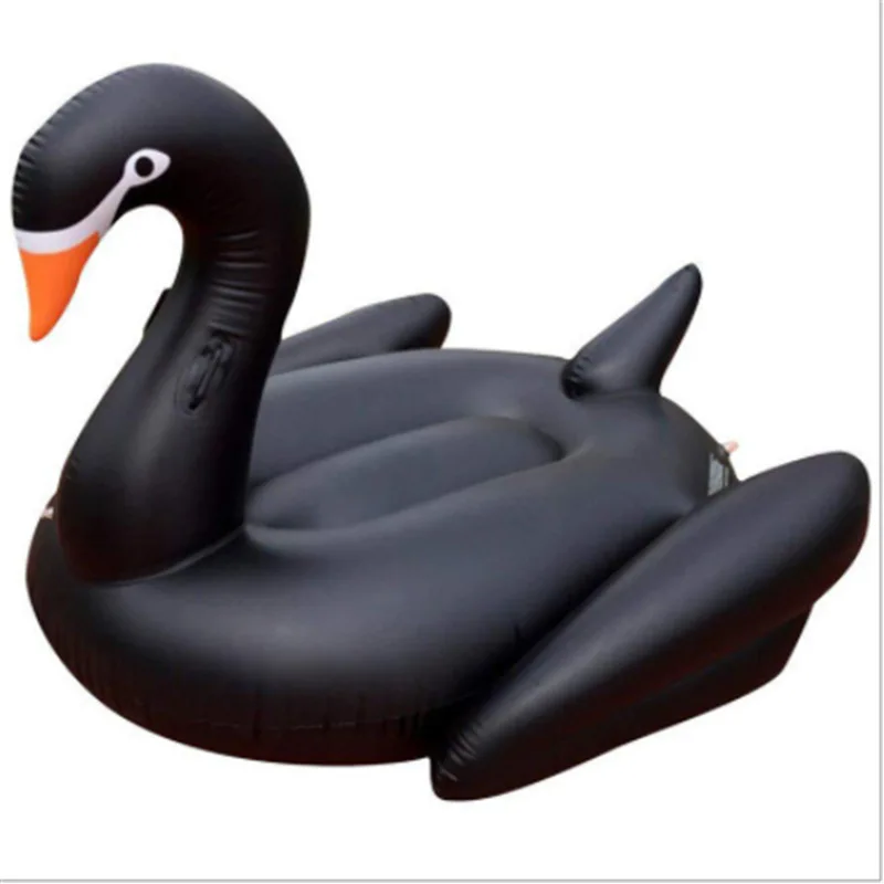 New Style Hot Selling PVC Inflatable Water Floating Bed Black And White Swan Floating Mat Riding Manufacturers Direct Selling We