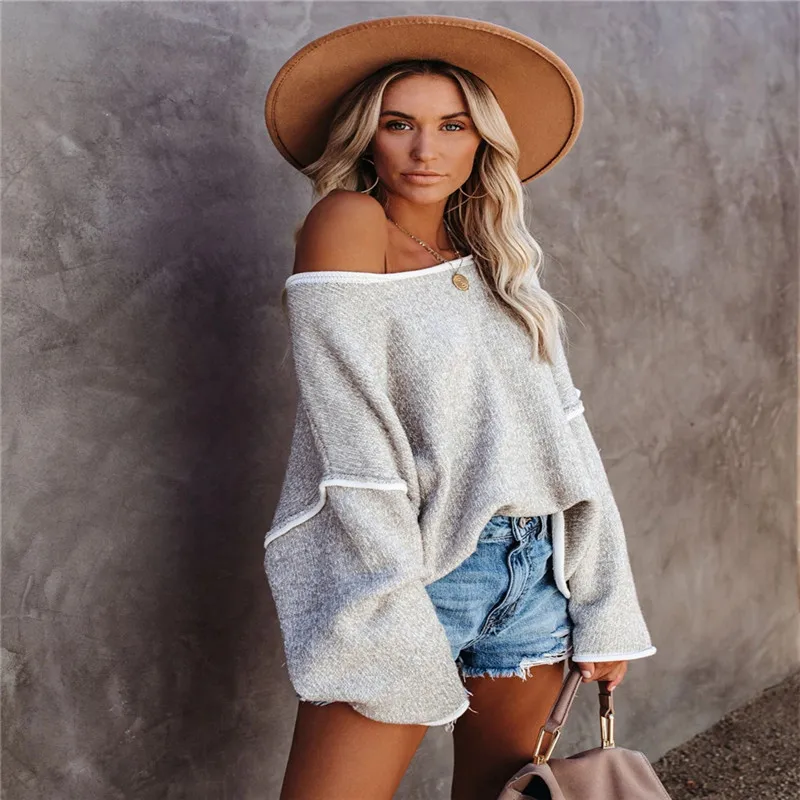 

Woman Sweaters 2020 Autumn Casual Fashion Loose Knit Pullover Sweater Mujer Suéteres Kobieta Swetry Pull Femme  