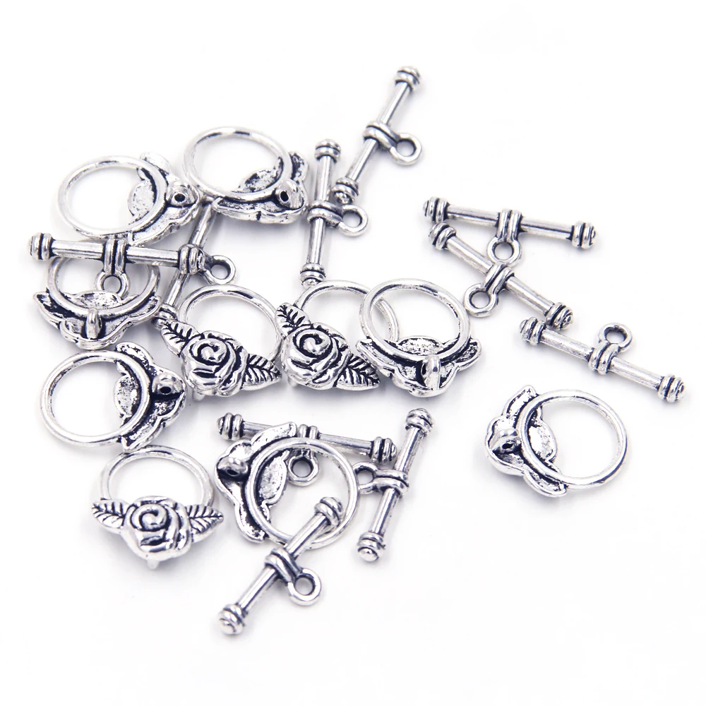 Застежка шарнир для браслетов 19 мм 10 комплектов|toggle clasp|silver tonetoggle clasps for jewelry |