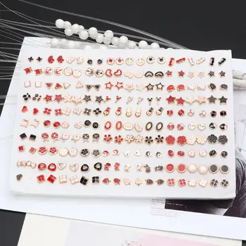 

100 Pairs Assorted Styles Polymer Clay Hypoallergenic Stud Earrings Lot for Kids 23GE