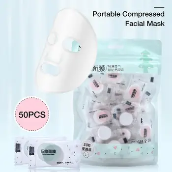 

50PCS Portable Compressed Facial Mask DIY Disposable Non-Woven Mask for Women