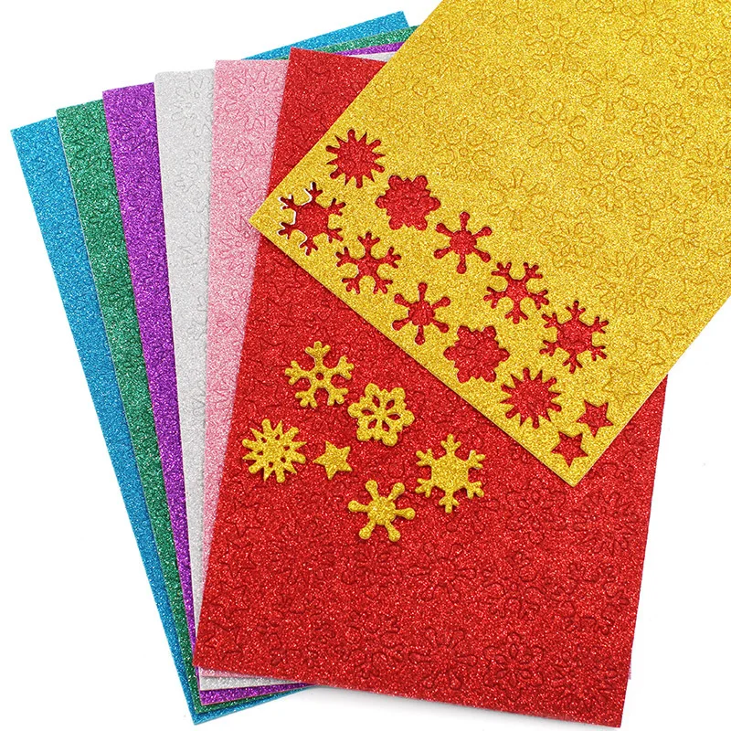 Craft Toys Manual-Material Creative Children Sponge-Paper DIY Glitter Sequins Stars-Snowflakes