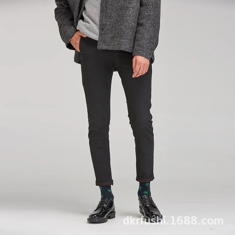 

Autumn And Winter New Style Solid Color Slim Fit Pants MEN'S Casual Pants Multi-color Cotton Cloth MEN'S Trousers 2301 #