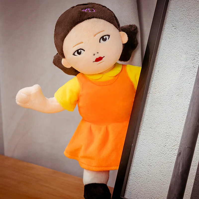 South Korean Hot Drama Squid Game 30cm Wooden Man Little Girl Doll With Skeleton Joints Movable Plush For Children's Kawaii | Игрушки и