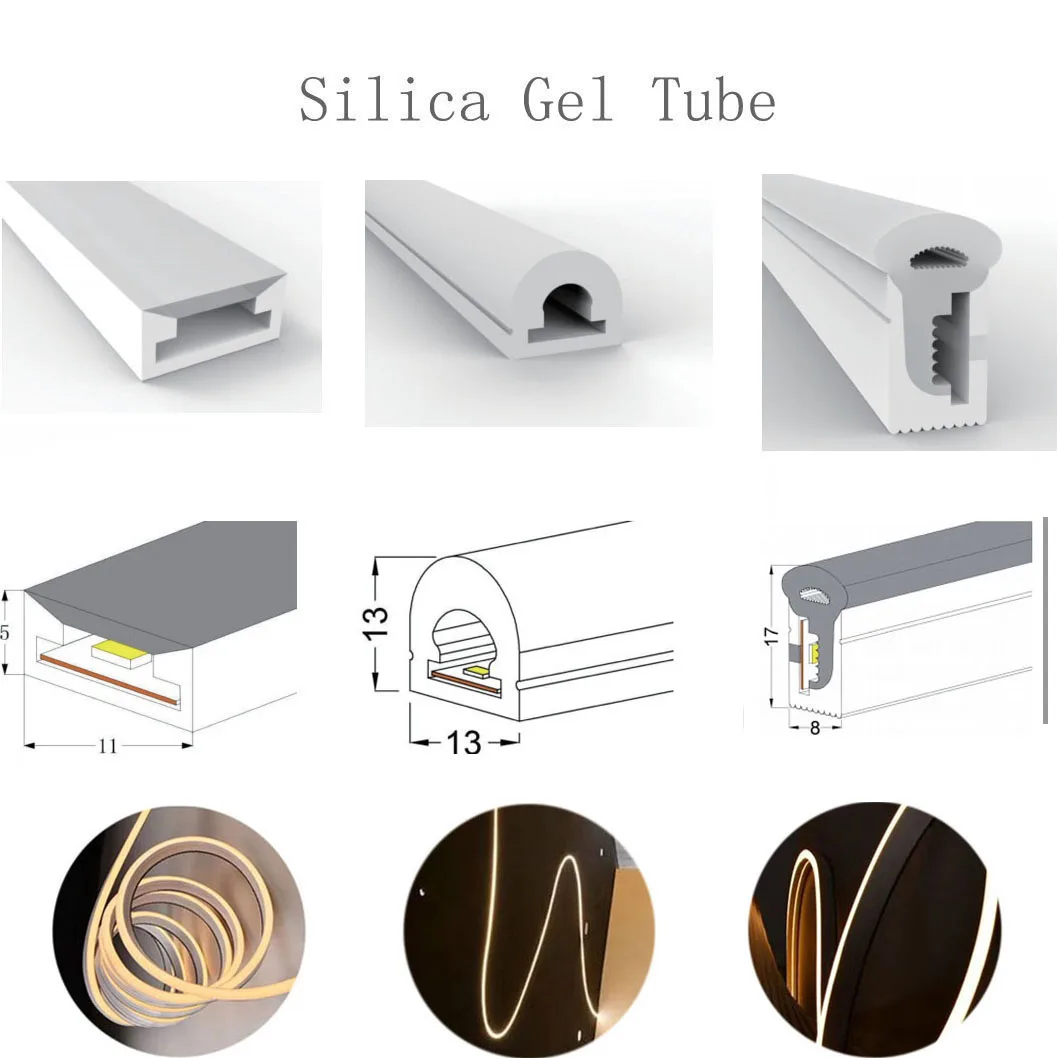 

WS2812B WS2811 WS2813 LED Neon Rope Tube Silicone Gel Flexible Strip Light Soft Lamp Tube Waterproof IP67 1-5m