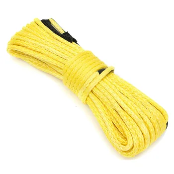 

Line Synthetic Winch Rope Cable 7700LBs Synthetic Fiber Yellow 5mm / 3/16"