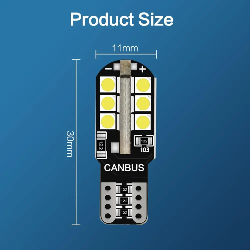 6Pcs T10 Led Canbus W5W Led  WY5W 168 194   ڵ ׸   ȣ Ŭ  6000K  12V