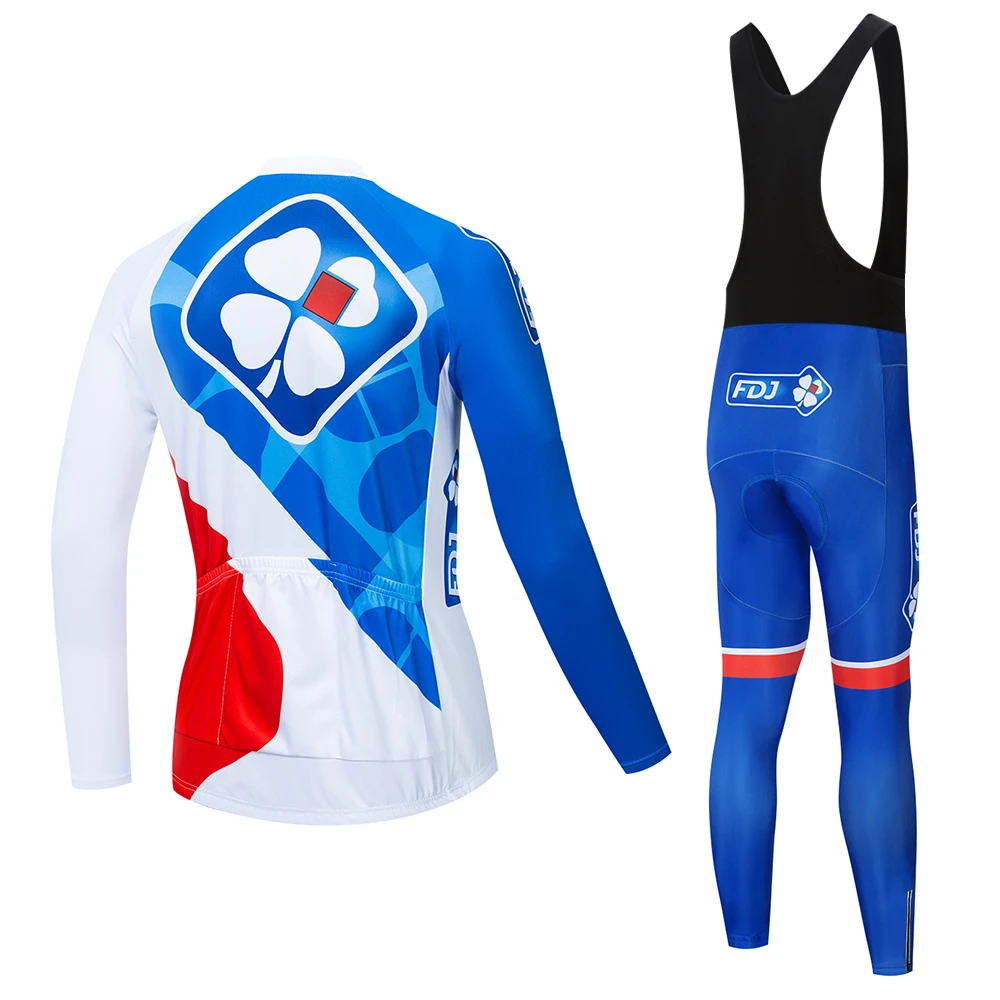 Pro Team FDJ Велоспорт Джерси 19D Bib набор MTB Форма велосипед одежда быстросохнущая велосипедная одежда мужская длинная Майо