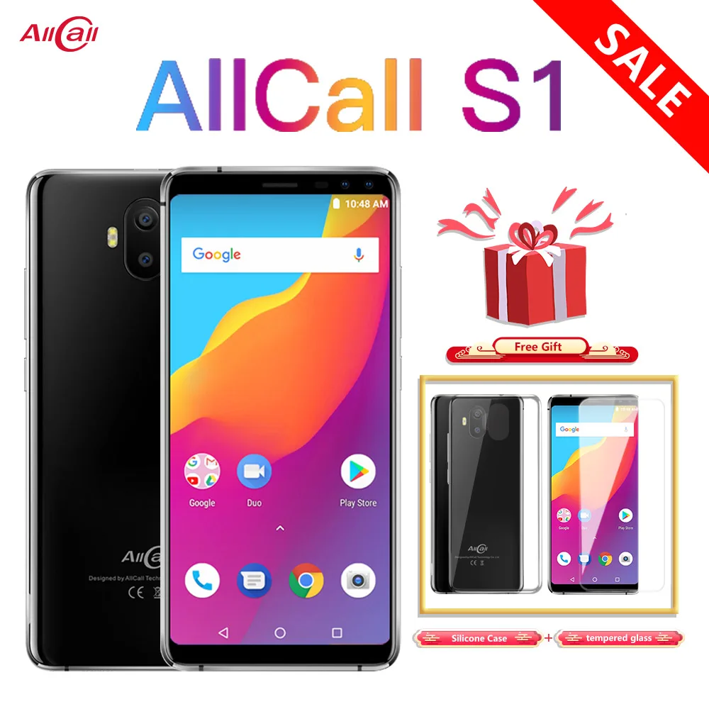 Allcall S1 5000 мА/ч 3G смартфон MTK6580 4 ядра 2 Гб оперативной памяти 16 встроенной Android 8 1 18:9 5