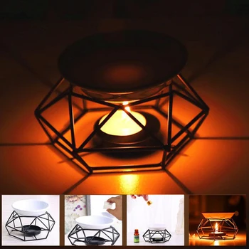 

Oil Burner Home Decor Aromatherapy Crafts Candle Yoga Black Gifts Iron Indoor Spa Aroma Diffuser