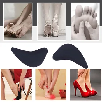

1 Pairs Sponge Half Insole Cushion Front Foot Shoe Pads High Heel Metatarsal Shoe Inserts Black Foot Care Tool