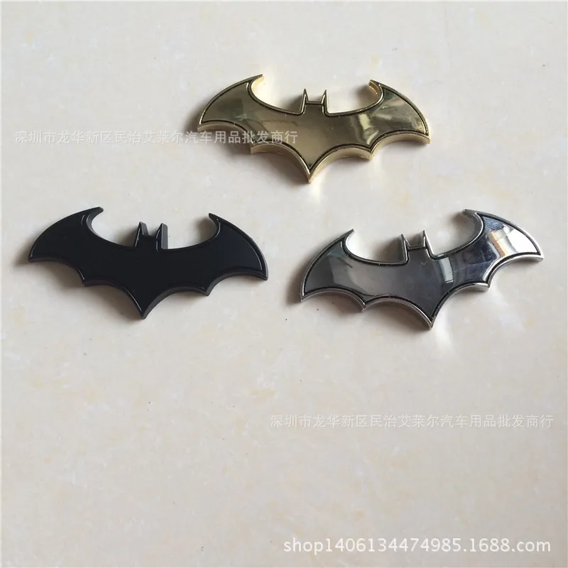 Car 3D Exterior Bumper Stickers Metal Cool Bat Car Logo Modified Car Stickers Tail Tag Machine Cover Standard Side Label