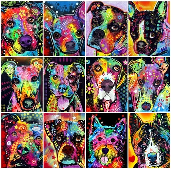 

HUACAN 5D Diamond Painting Full Square Dog Diamond Embroidery Mosaic Sale Animal Handicraft Home Decor