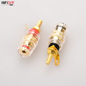

HIFIDIY LIVE 2 pcs DIY speaker terminal connector binding post HIFI amplifier Pure cupper Gold-plated Banana socket small size