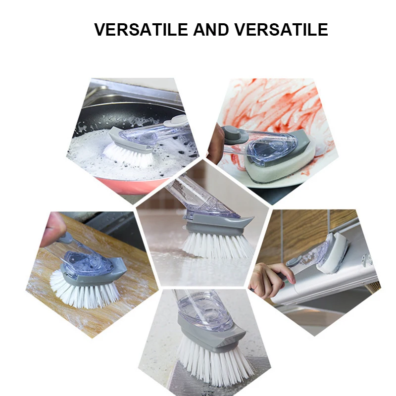 

Automatic Liquid Decontamination Brush Multi-purpose Brush Bowl Wash Pot Brush Portable Hand Sponge Head Nylon Cleaning Brush