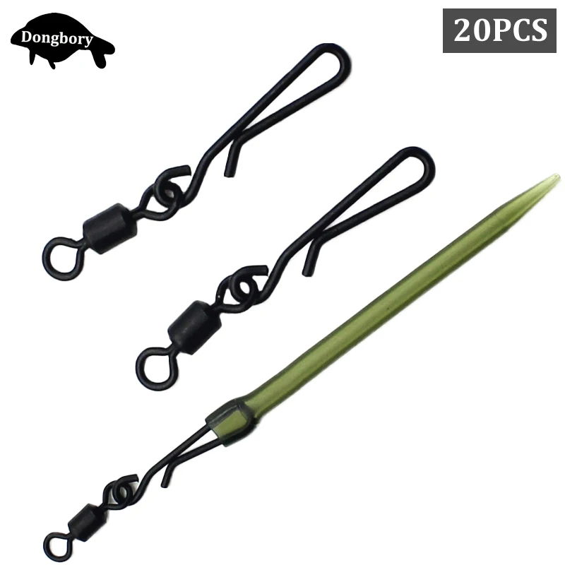 20PCS Carp Fishing Quick Change Hanging Snap Swivels Hook Bait Connector Swivels Standard Size 8/12 for Carp Fishing Rigs Making