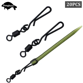 

20PCS Carp Fishing Quick Change Hanging Snap Swivels Hook Bait Connector Swivels Standard Size 8/12 for Carp Fishing Rigs Making