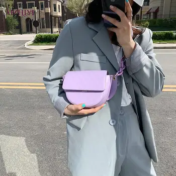 

Delicate Women Solid Crossbody Bag Classic Texture Creative Design PU Leather Female Small Saddle Shoulder Handbags