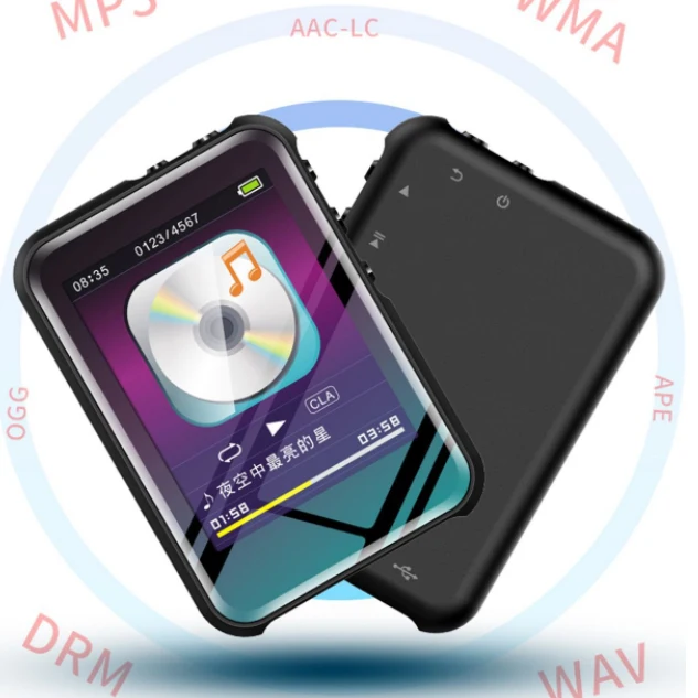 AAAE топ-мини ABS MP3-плеер встроенный 8G Bluetooth Hifi с динамиком полный пресс-экран fm-радио Usb Flac аудио бег Walkman S