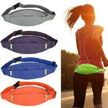 

Women Men Portable Solid Color Zip Waist Bag Anti-theft Phone Pouch Fanny Pack