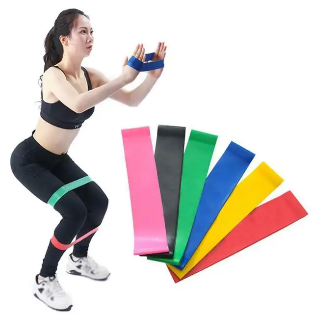 US $5.48 6pcs Durable Latex Resistance Bands Colorful Exercise Gym Strength Yoga Training Fitness Bands Body