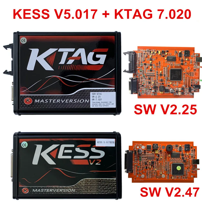 Прибор для чип тюнинга Red Kess V5.017 OBD2 Онлайн V2.53 EU программатор KTAG V7.020 4 LED V2 5.017 BDM