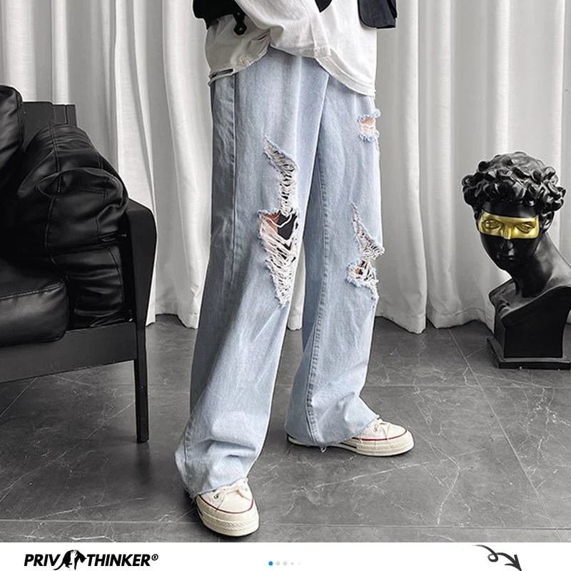 Privathinker Man Streetwear Full Length Summer Jeans Mans Hole 2020 Straight Korean Collage Jeans Woman Couple Loose Denim Pants Privathinker Man Streetwear Full Length Summer Jeans Mans Hole 2020 Straight Korean Collage Jeans Woman Couple Loose Denim Pants