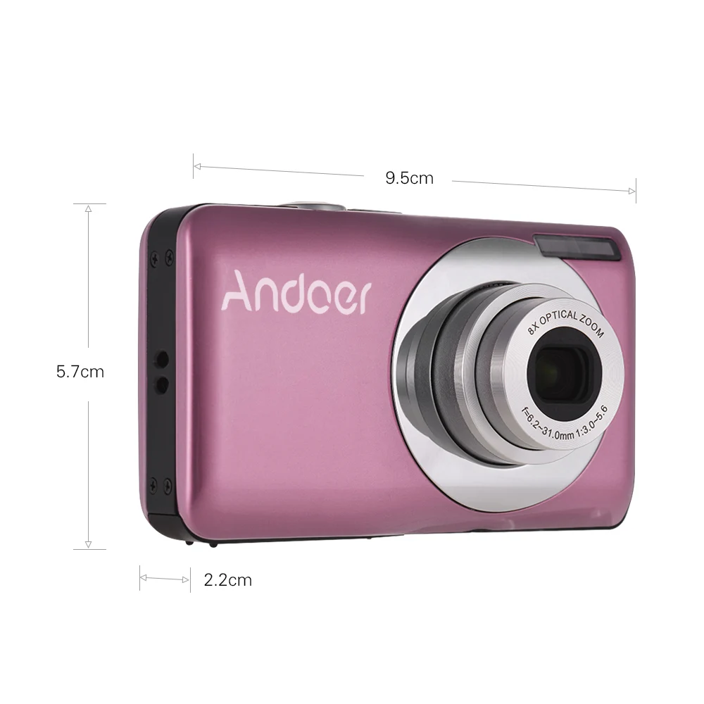 Камера andoer с ЖК-экраном для детей, подарок для детей, видеокамера 16MP 720P HD Цифровая камера 8X оптический 4X цифровой зум видеокамера