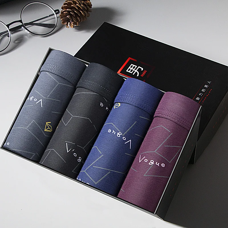 package7 DEWVKV дышащее Мужское нижнее белье, мужские боксеры, 4 шт., мужские боксеры, короткое нижнее белье для геев, мужские сексуальные трусы, быстросохнущие сетчатые шорты ZHQ - Цвет: package7