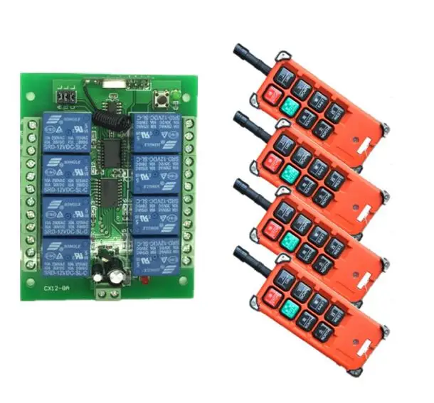 4 DC 12V 24V 8 CH 8CH RF беспроводной пульт дистанционного управления, передатчик 315/433 MHz и приемник/двери гаража/лампа - Цвет: 4