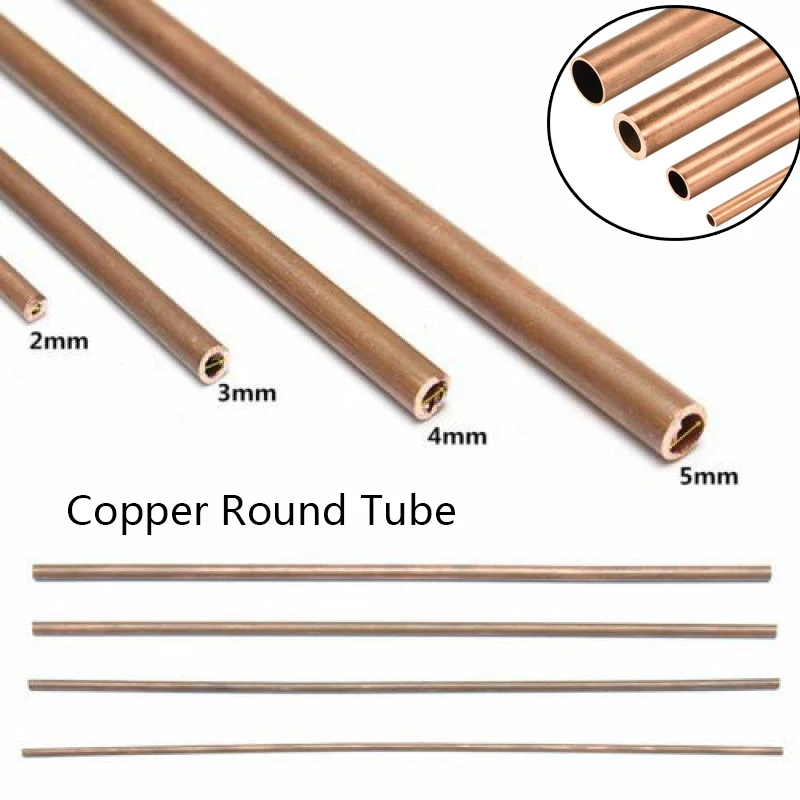 산업용 DIY 공예용 구리 원형 튜브, 중공 직선 파이프 튜브, OD 2  20mm, ID 1  18mm 길이 100mm  500mm